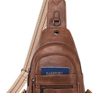 Sling Bag for Women Crossbody Purse Leather Crossbody Bag Fanny Pack Chest Pack